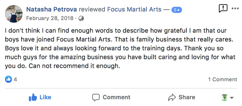 Leave a Review - Focus Martial Arts Classes Brisbane