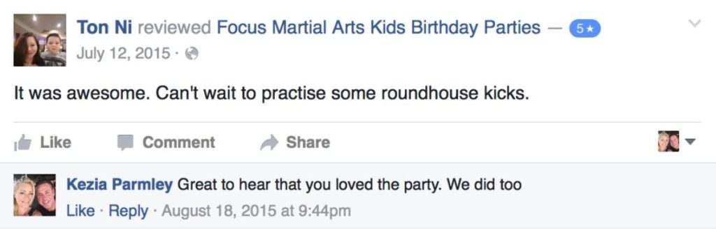 Kids Birthday Party Place Venue Mansfield | Focus Martial Arts