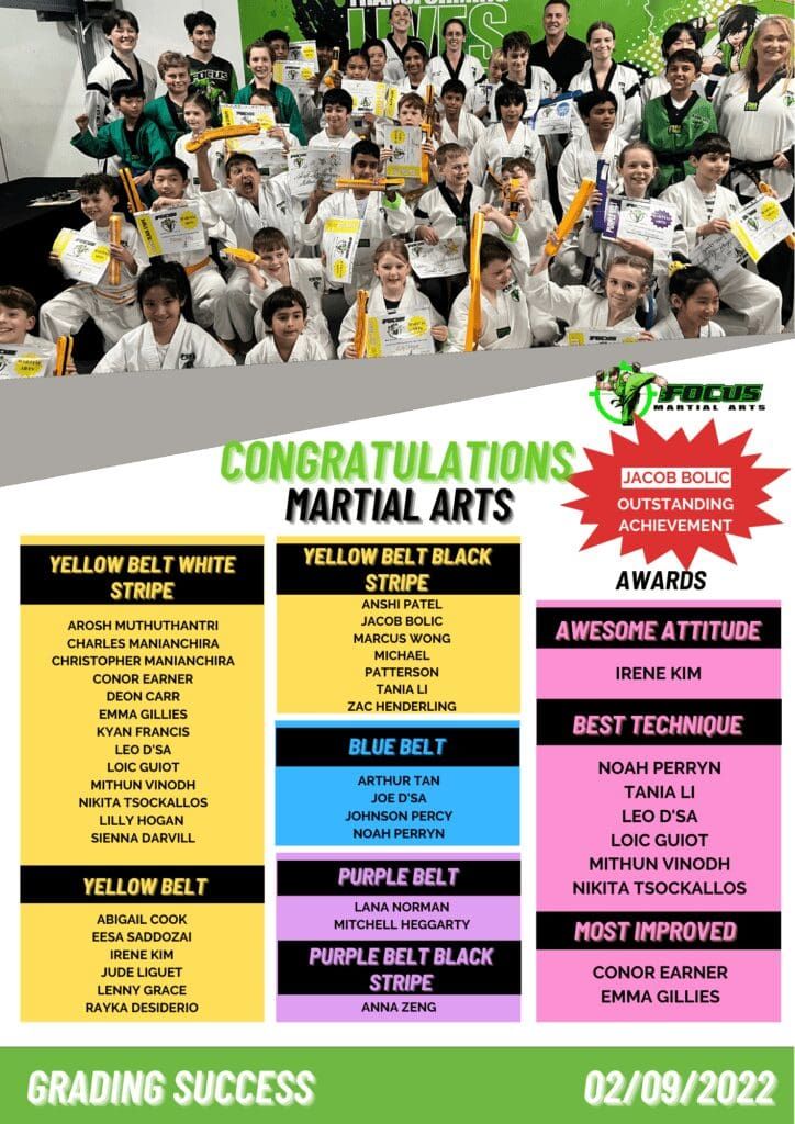 Kids Martial Arts Brisbane Grading Success